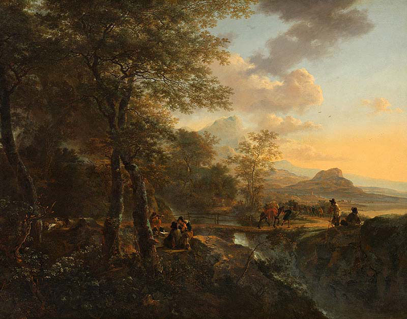 Italian Landscape with Draughtsman